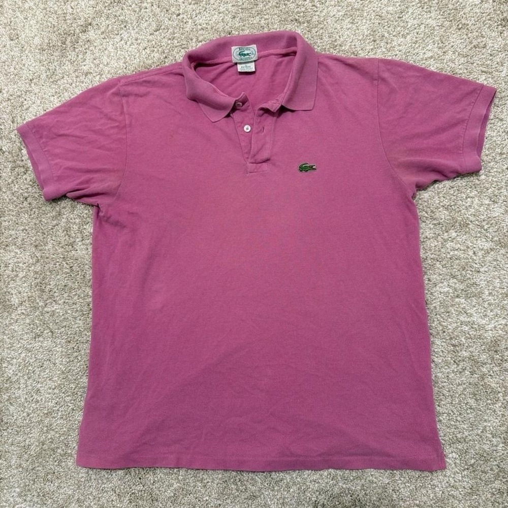 80s Vintage Izod Lacoste‎ Polo Shirt | Pink | Large
